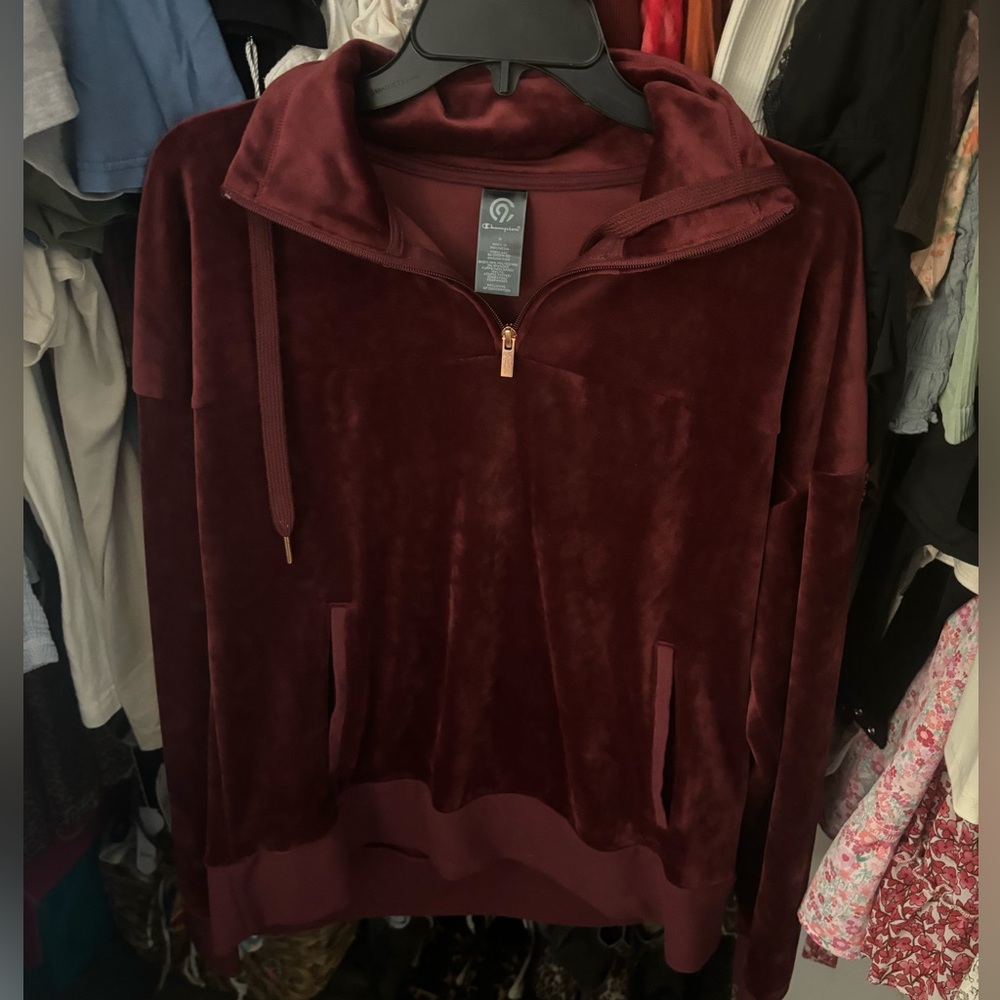 Burgundy  Half-Zip Pullover